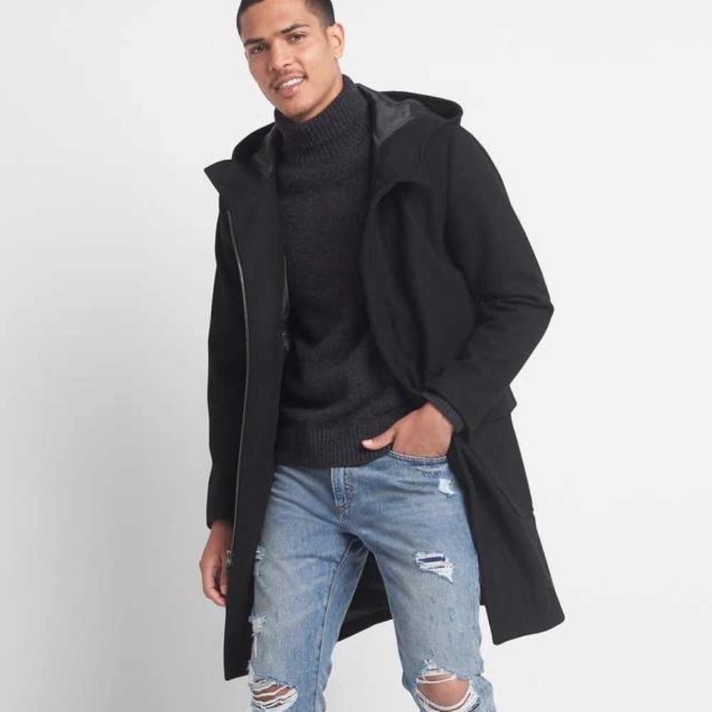 GAP WOOL BLEND HOODED COAT